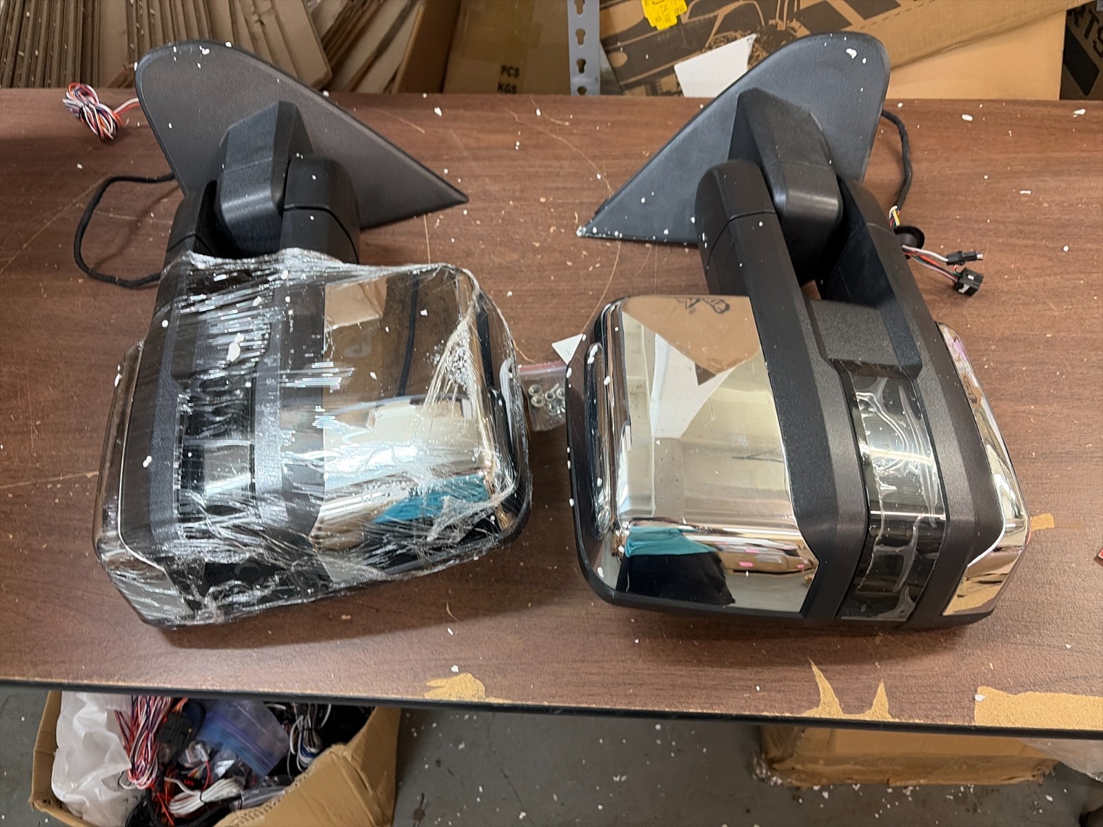 USED Power Heated Chrome Tow Mirrors For 2014-2019 Chevy Silverado GMC Sierra