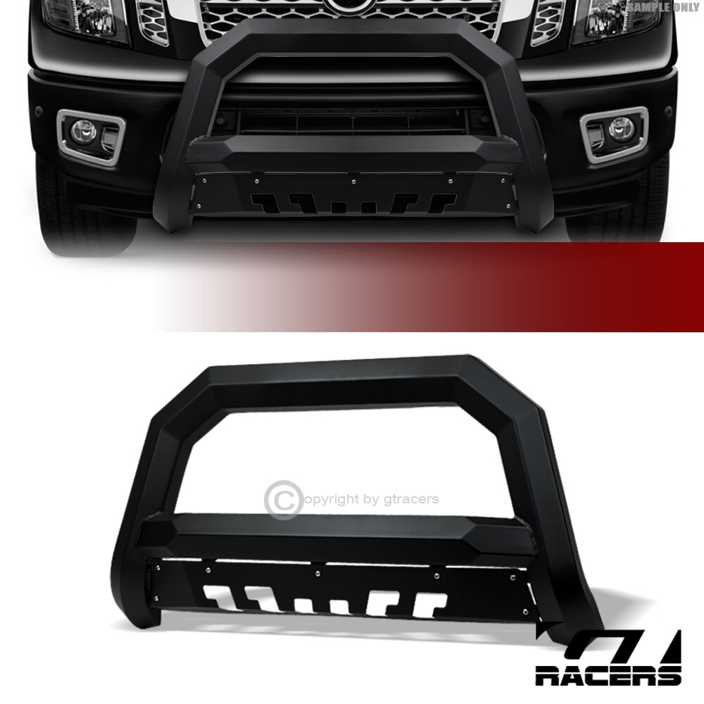 For 2016-2024 Nissan Titan Matte Black AVT Angular Bull Bar Bumper Grille Guard