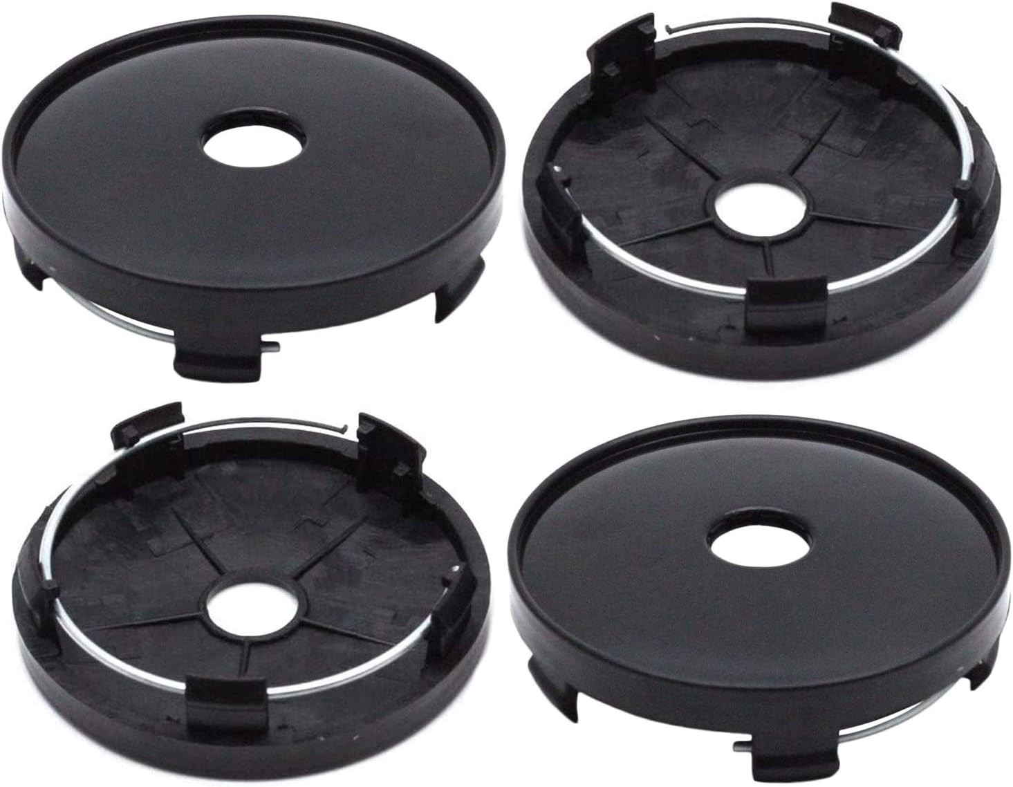 4PC Set of Universal Black Wheel Center Caps – 60mm Diameter Installation Easy