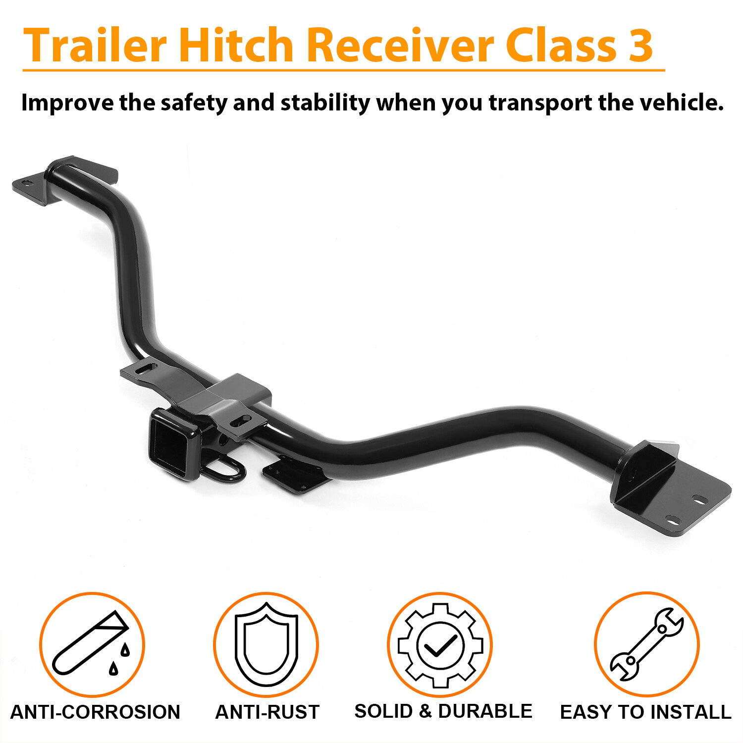 Trailer Tow Hitch For 07-17 GMC Acadia 09-18 Chevy Traverse Class 3 2″ Receiver