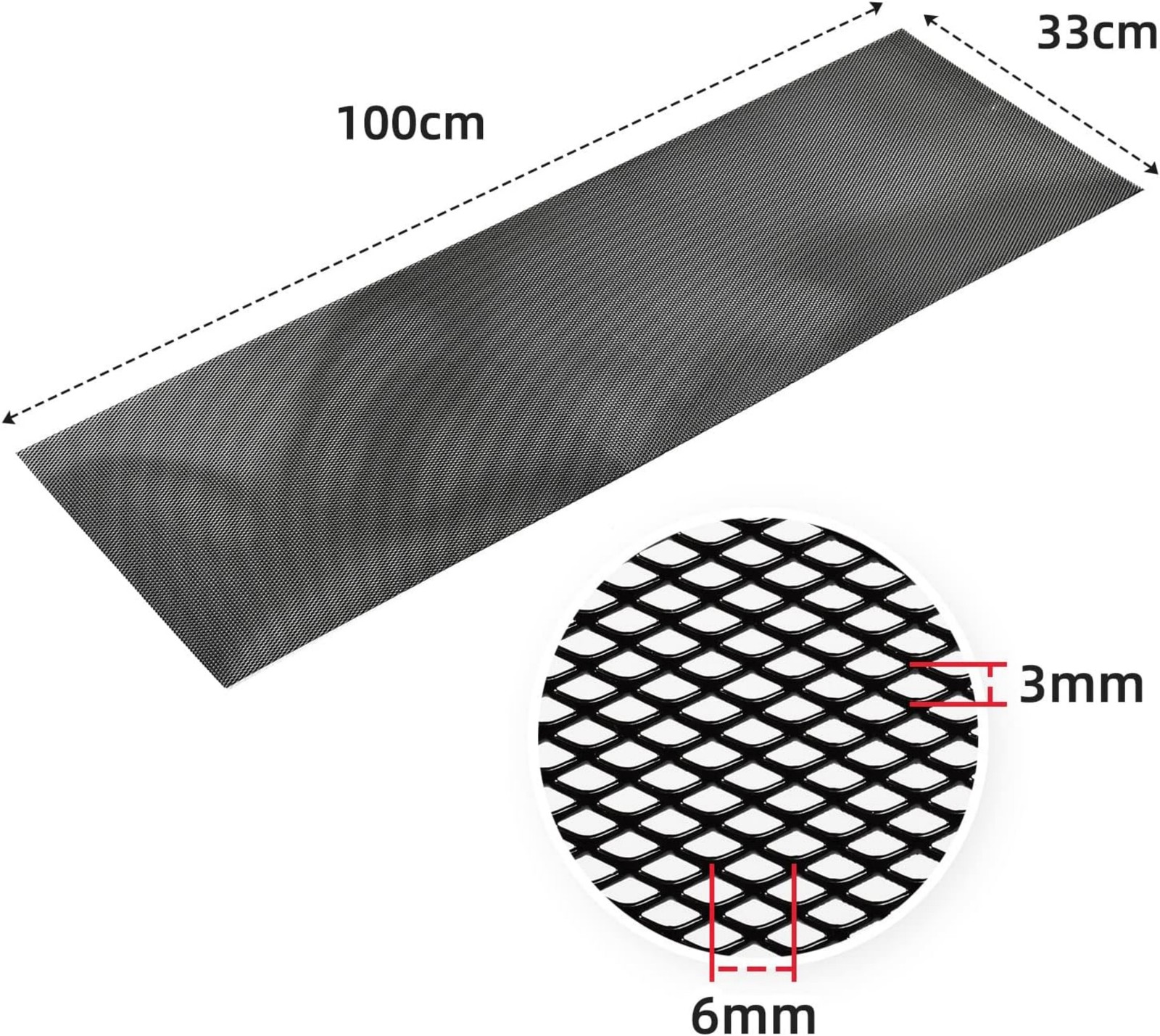 40*13″ Car Grille Mesh Net Sheet Aluminum Rhombic Auto Grill Mesh 0.11″X0.23″