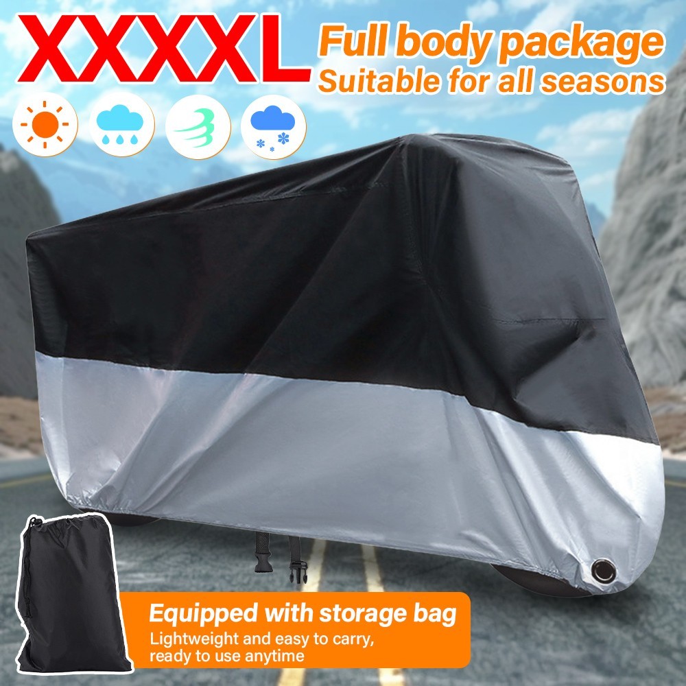 Motorcycle Cover Waterproof For Outdoor Rain Dust Sun UV Scooter Protector 4XL