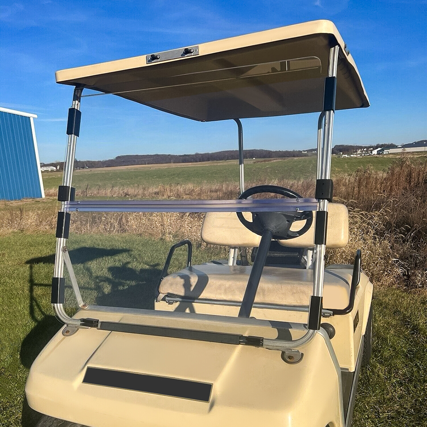 For Club Car DS 1982-2000.5 Clear Folding Windshield Golf Cart Windscreen