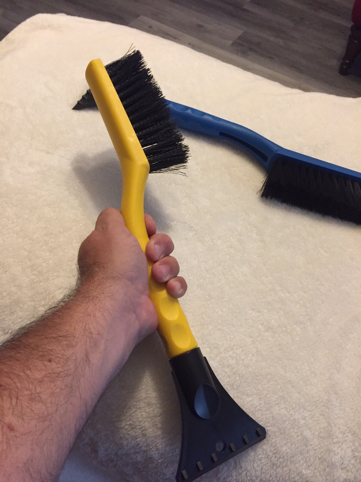 Snow Brush Ice Scraper 2 Pack One Blue One Yellow New
