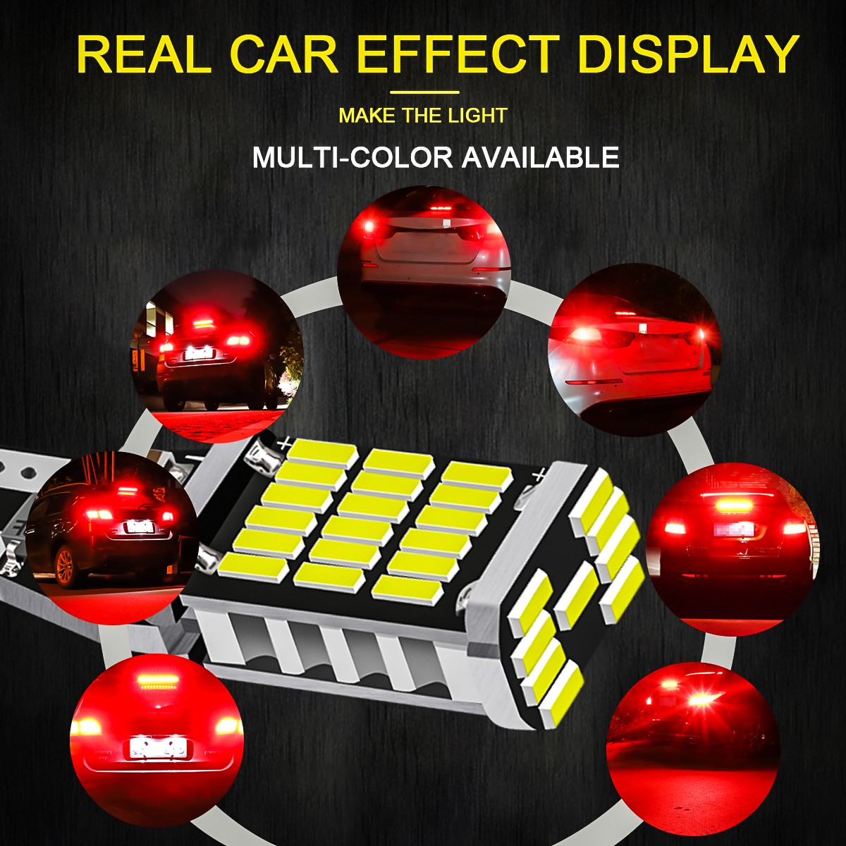 921 912 LED Reverse Backup Light Bulb 1500LM Red Super Bright T15 New 45smd 2pcs