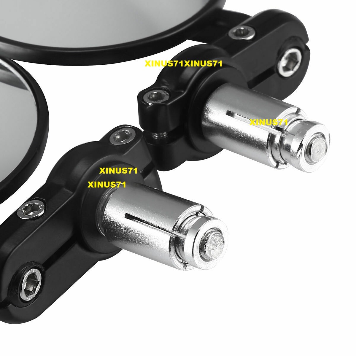 Black CNC Round Rearview Mirrors Set Custom 7/8″ Handle Bar End Motorcycle USA