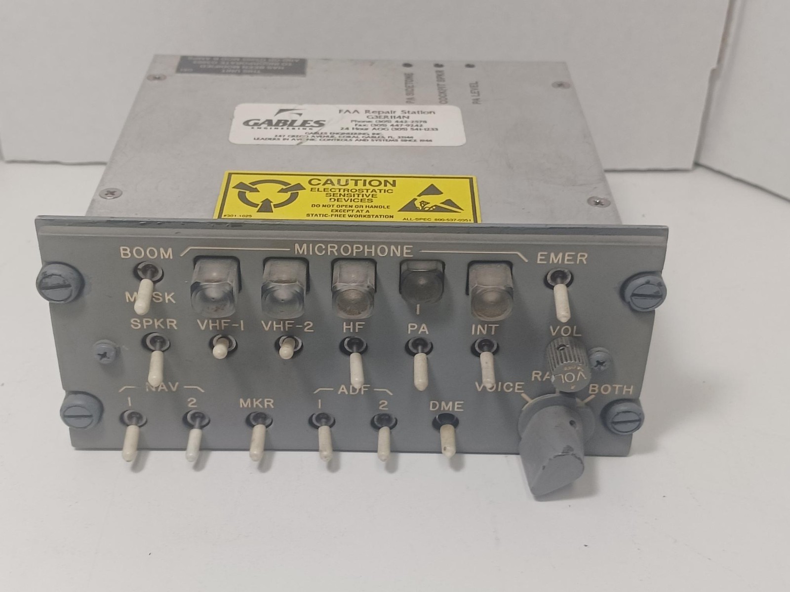 Gables Engineering G-4951 Audio Control Panel