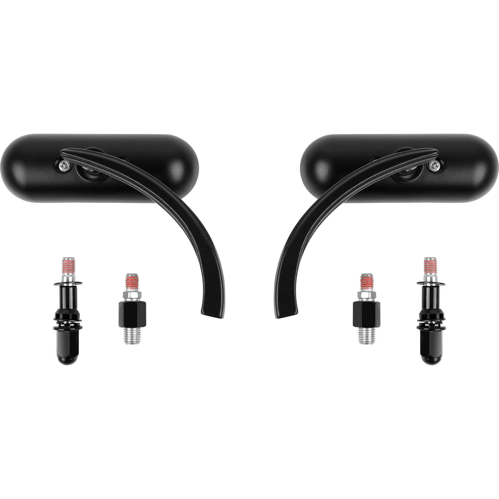 Black Motorcycle Mini Oval Rearview Mirrors For Harley Sportster 883 1200 Bobber