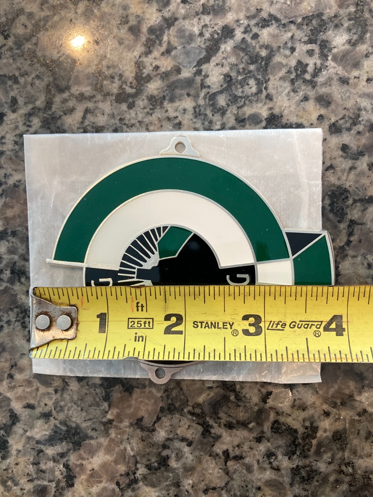 REPRODUCTION GERMAN NURBURG-RING (NURBURGRING) ENAMEL GRILL BADGE W/HARDWARE.