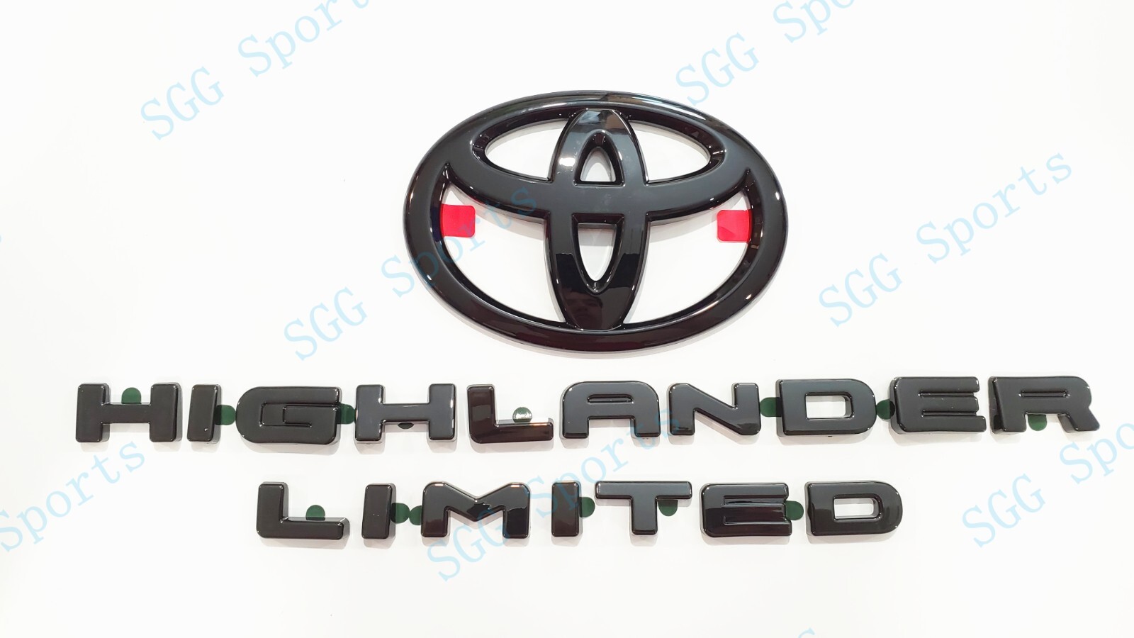 3pcs Gloss Black HIGHLANDER Limited Logo OVERLAY Emblem 2020+Toyota Highlander