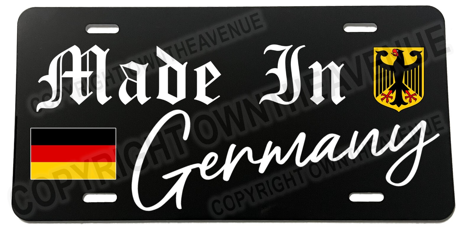 Made In Germany Euro Racing German Flag Auto Car Truck License Plate Cover