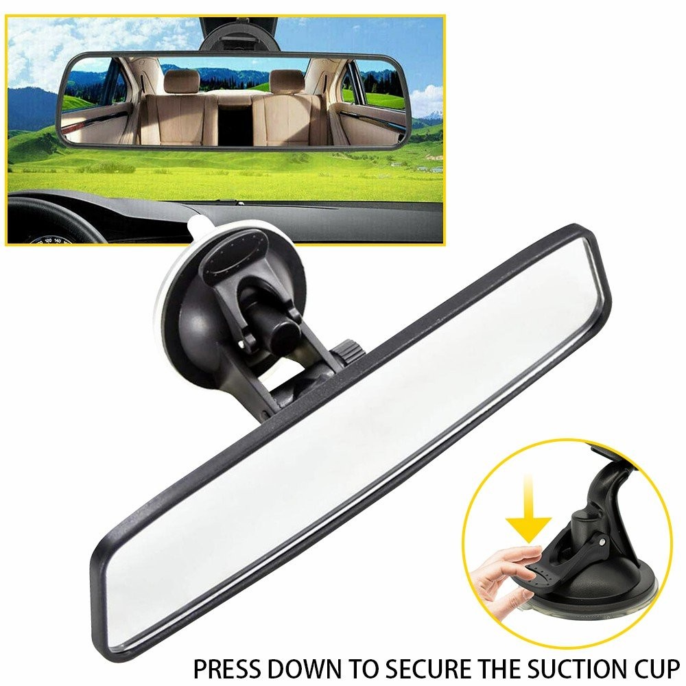 Car Truck Interior Rear View Mirror Wide Suction Cup Mirror Universal Adjustable