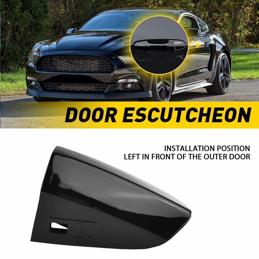 DOOR HANDLE KEY LOCK COVER BEZEL FITS FORD MUSTANG 2015-2022 DRIVER LEFT LH SIDE