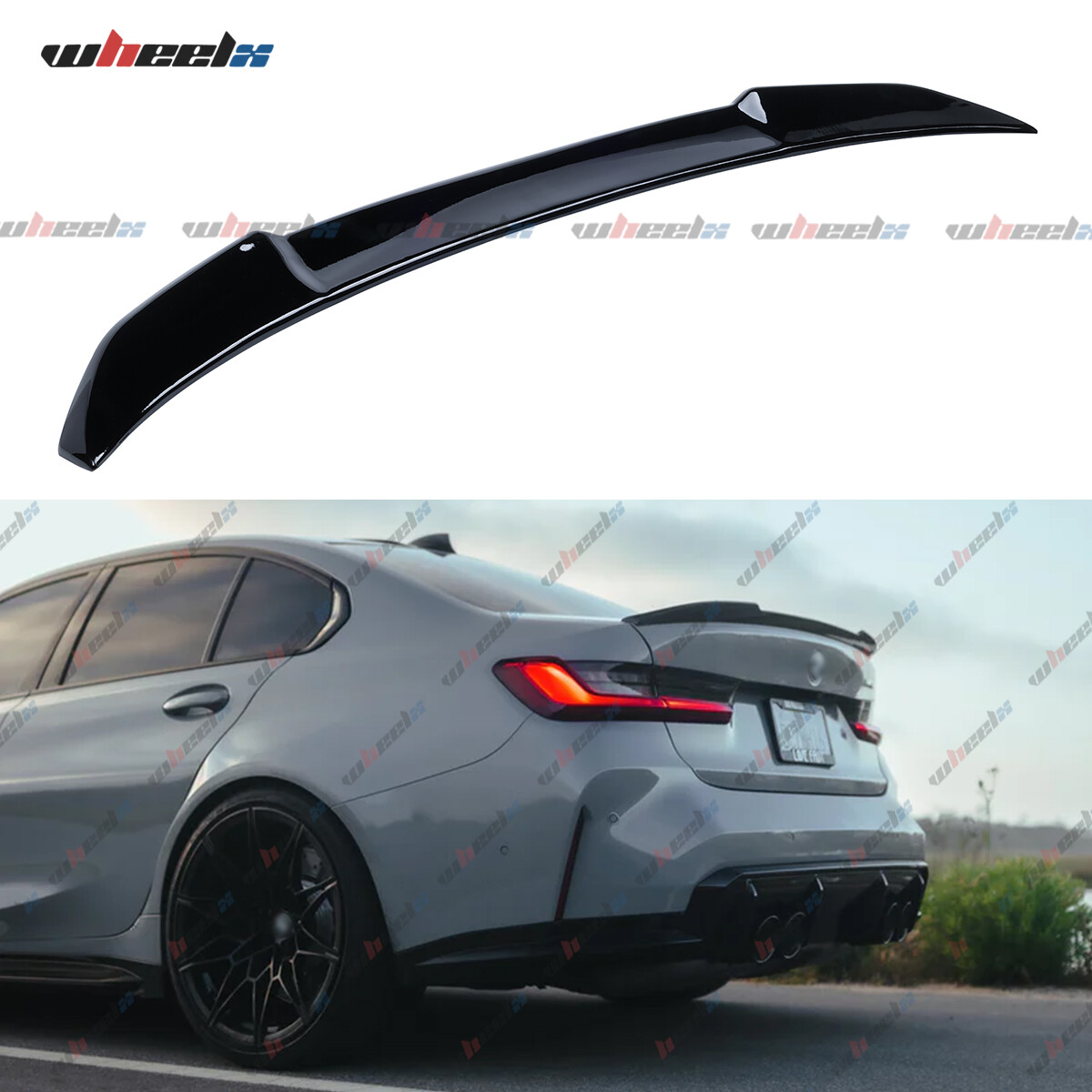 For 19-24 BMW G20 330i M340i G80 M3 Gloss Black CS Rear Trunk Lid Spoiler Wing