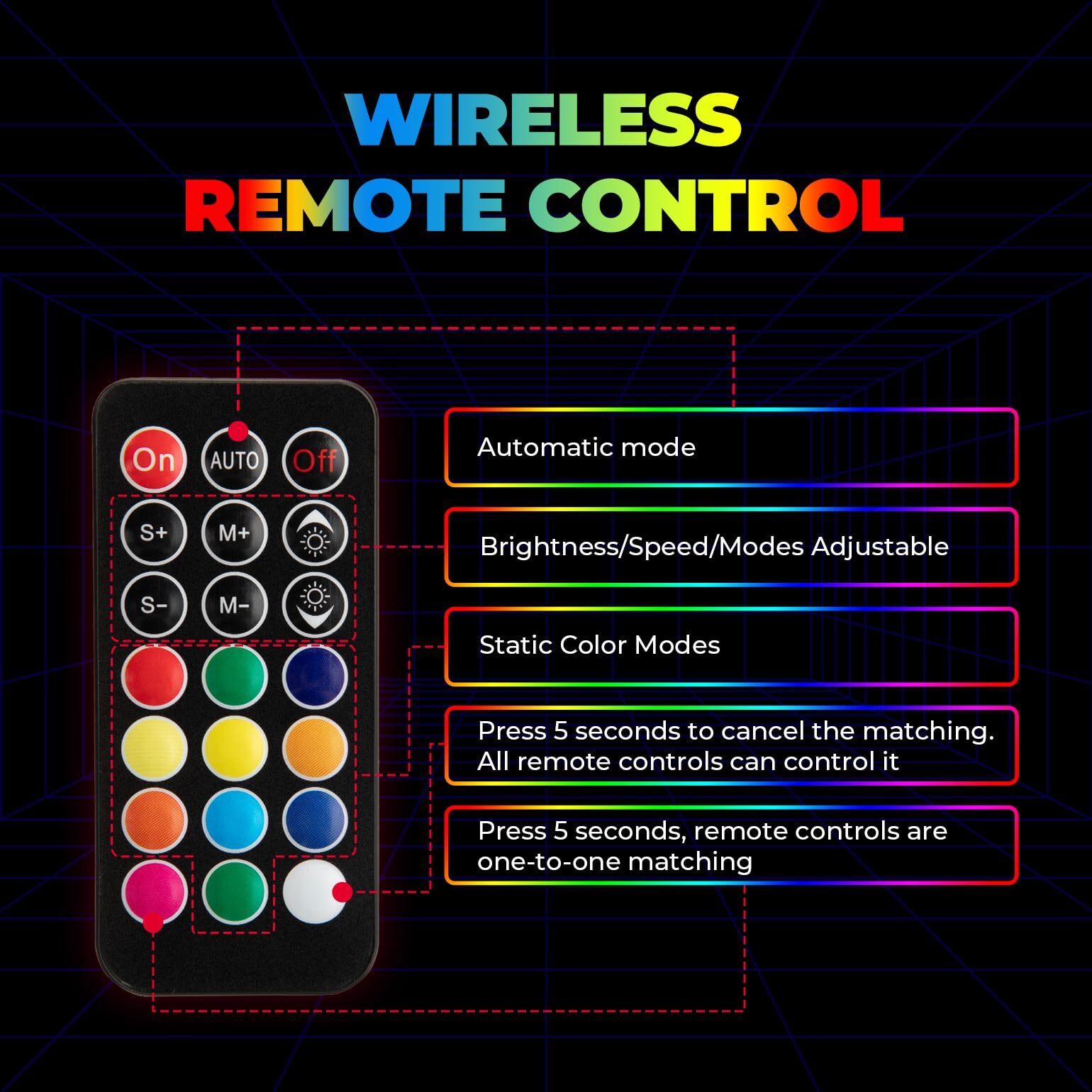 Pair 2FT Spiral LED Whip Lights APP Control RGB Antenna Flag Remote for Polaris