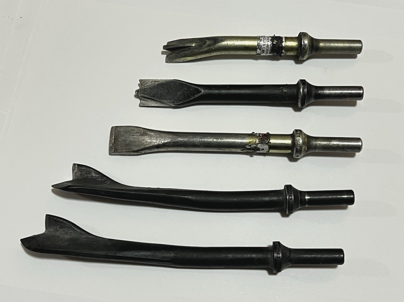 Snap On Air Impact Hammer Bit Set 5 pc Chisel Ripper Panel Muffler Cutter USA