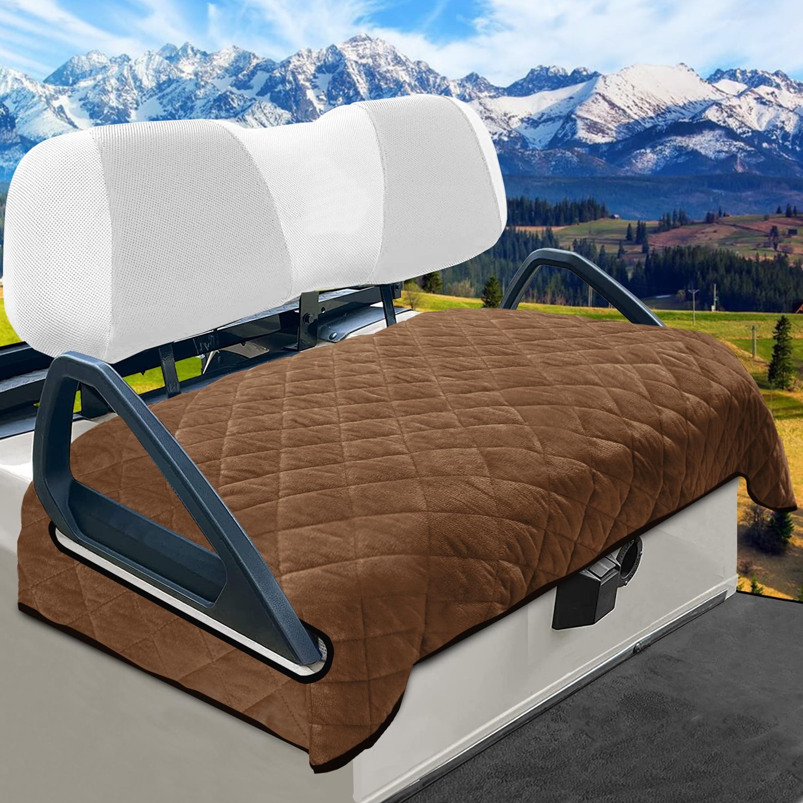 YOKYHOM Golf Cart Seat Covers, Thickened Short Plush Seat Towel Blanket with …