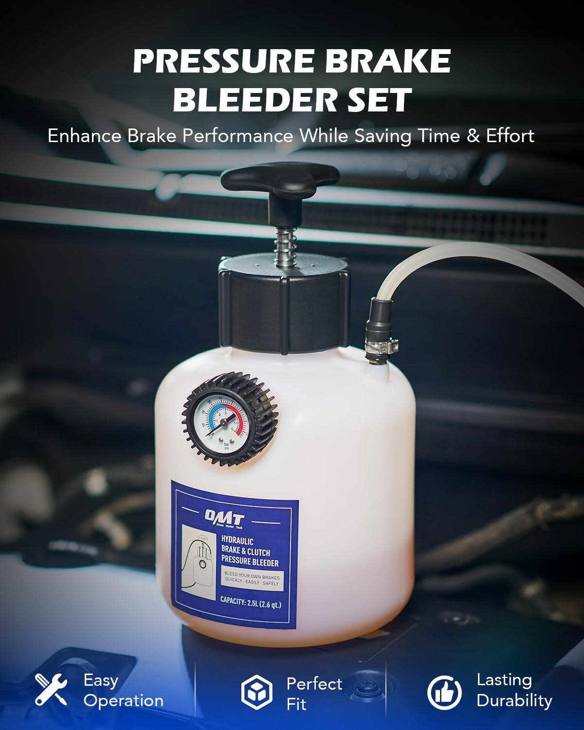 Orion Motor Tech Pressure Bleeder, 2.5L 49.5mm Adapter, blue&white