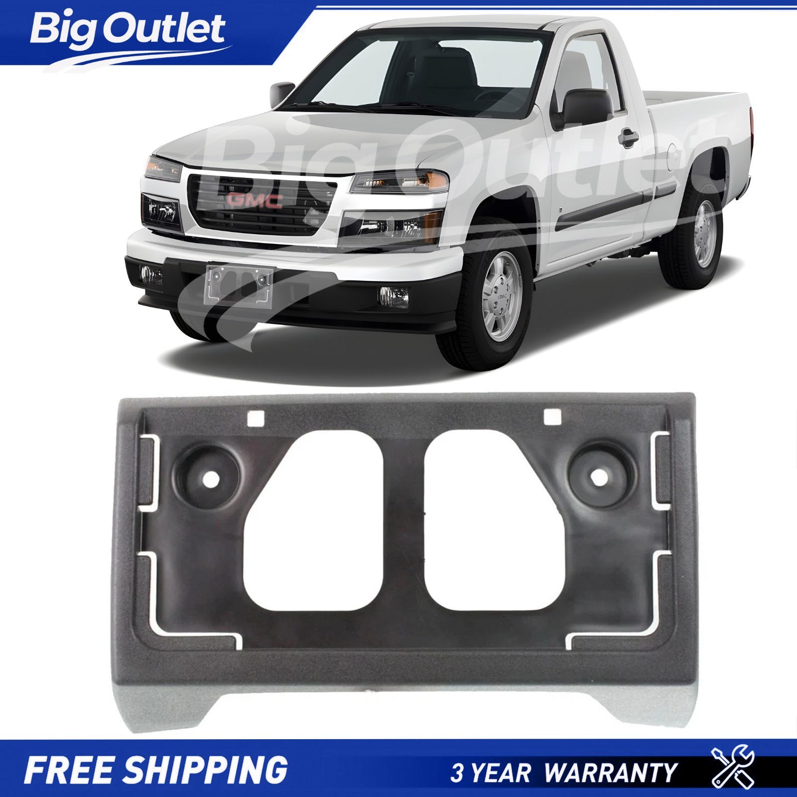 Front License Plate Bracket Textured For 2004-12 Chevrolet Colorado GMC Canyon✅