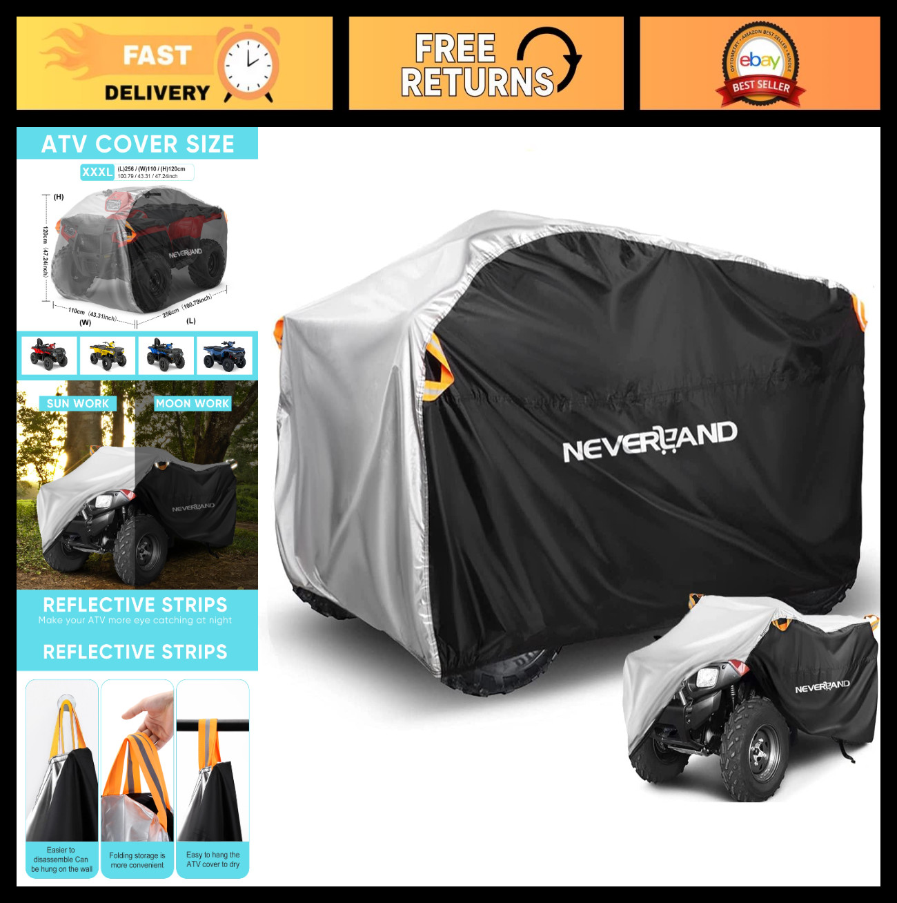 Waterproof Heavy Duty ATV Cover XXXL Universal Quad Outdoor Storage – All Weathe
