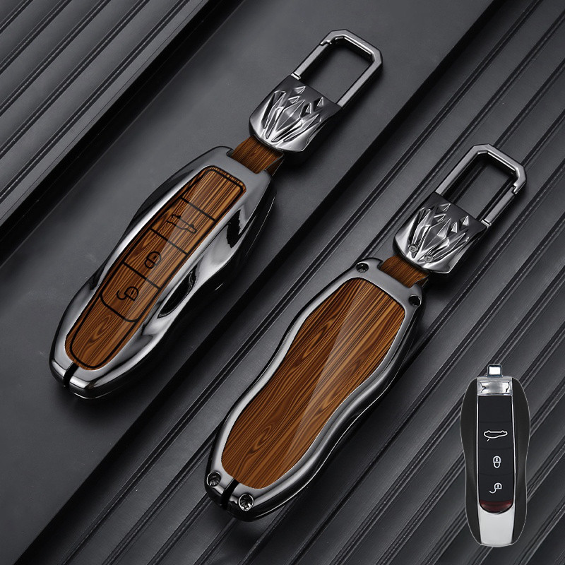 For Porsche Cayenne 911 Panamera Macan Aluminum Alloy ABS Car Key Fob Cover Case