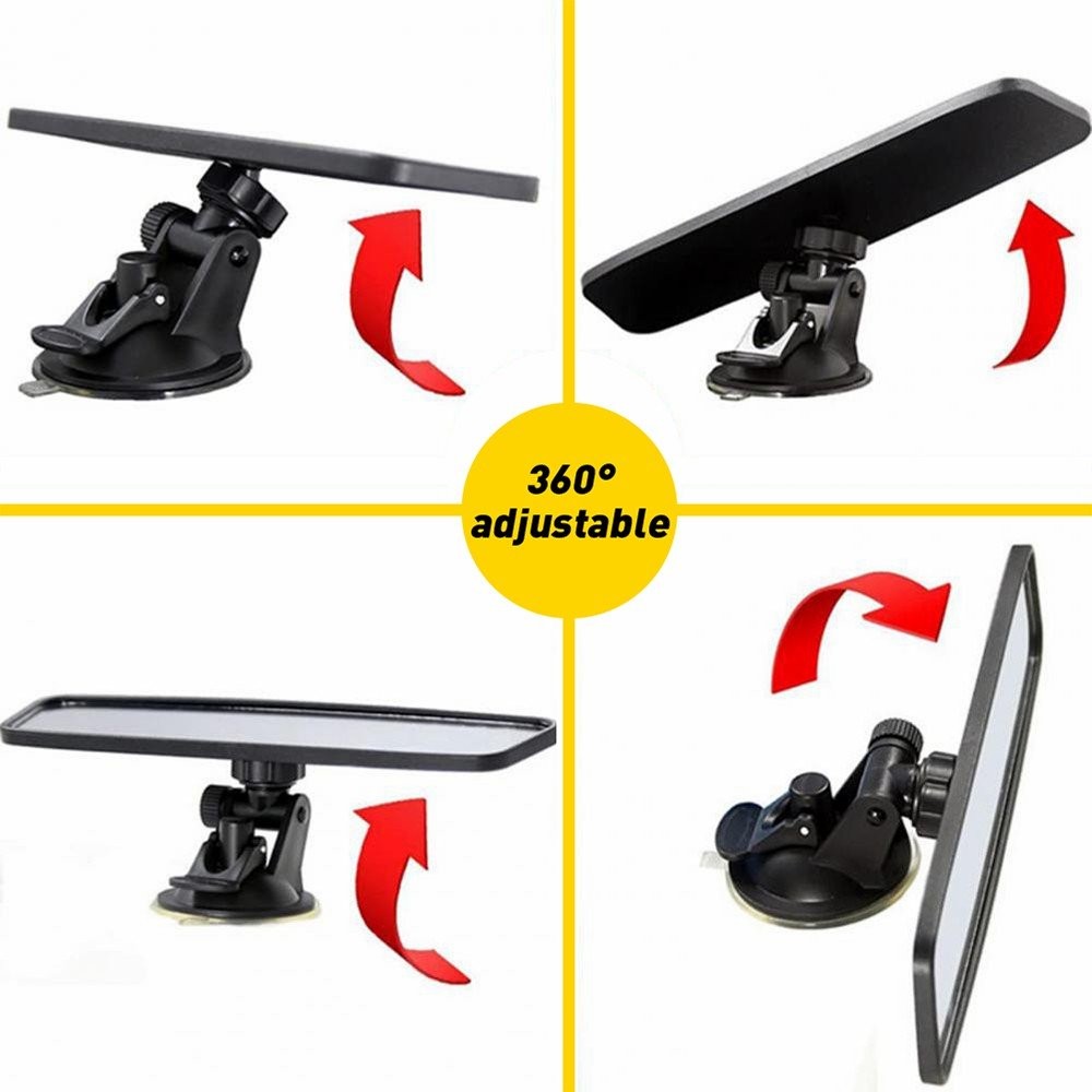 Car Truck Interior Rear View Mirror Wide Suction Cup Mirror Universal Adjustable