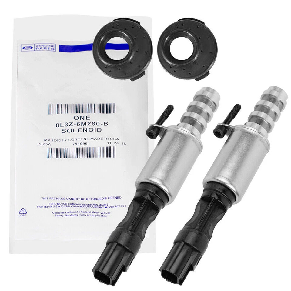 2PCS Genuine Solenoid 8L3Z-6M280-B VCT For Ford 04-10 F-150 Expedition 4.6L 5.4L