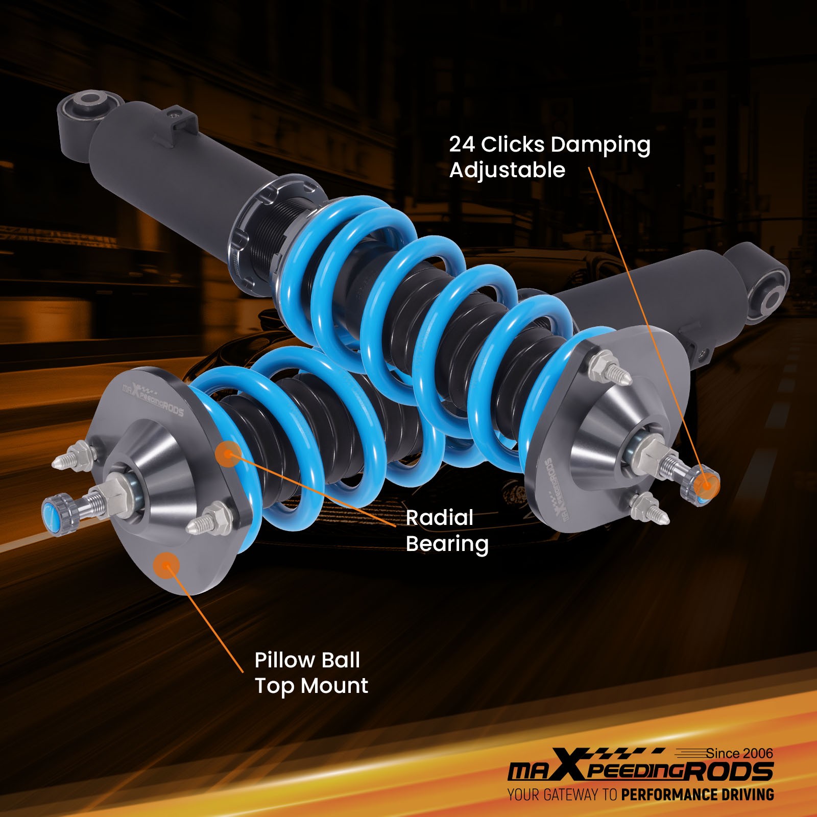 MaXpeedingrods 24 Ways Damper Coilovers Suspension Set For Mazda Miata MX5 NA NB
