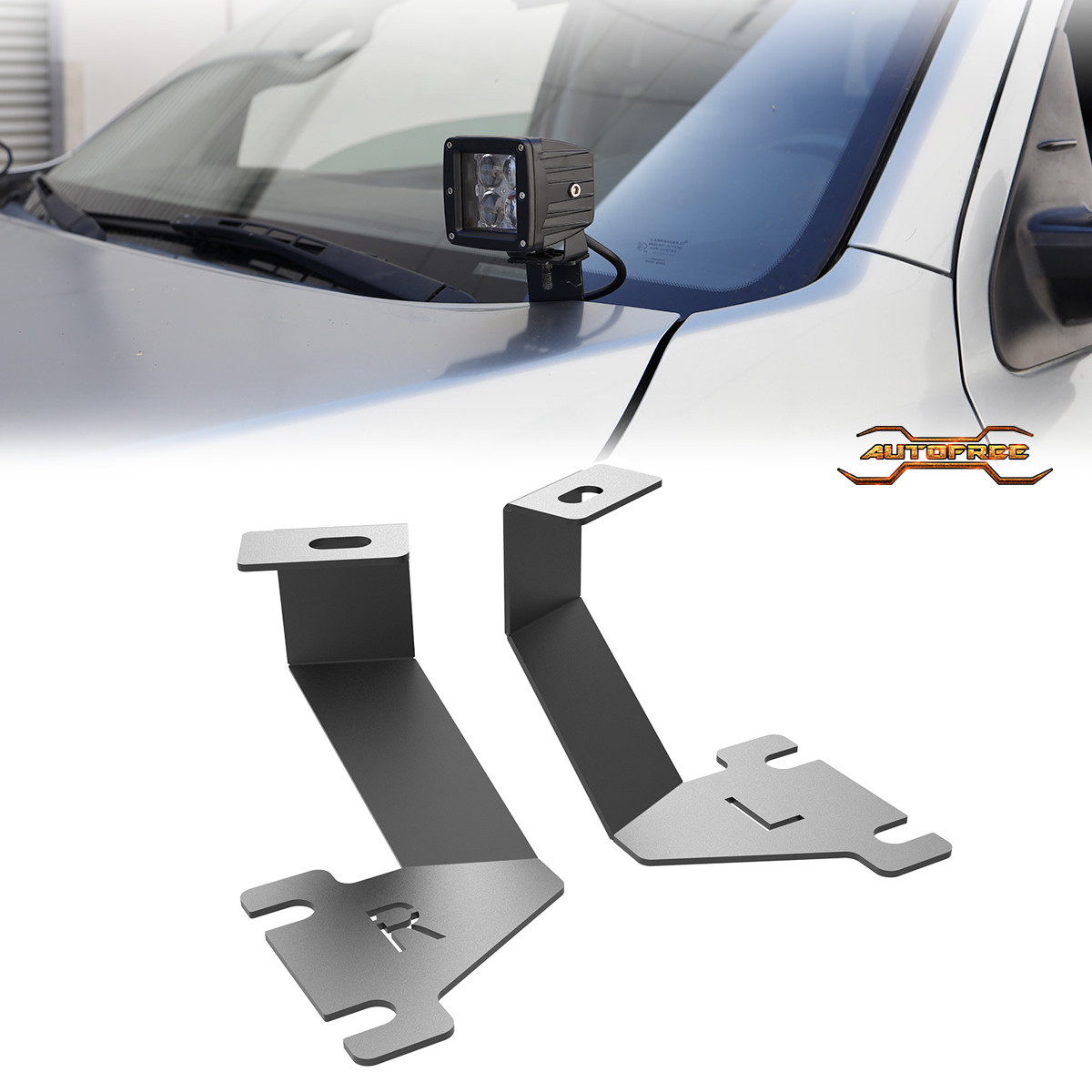 For 2014-2021 Toyota Tundra A-Pillar Light Brackets No Drill Carbon Steel Mount