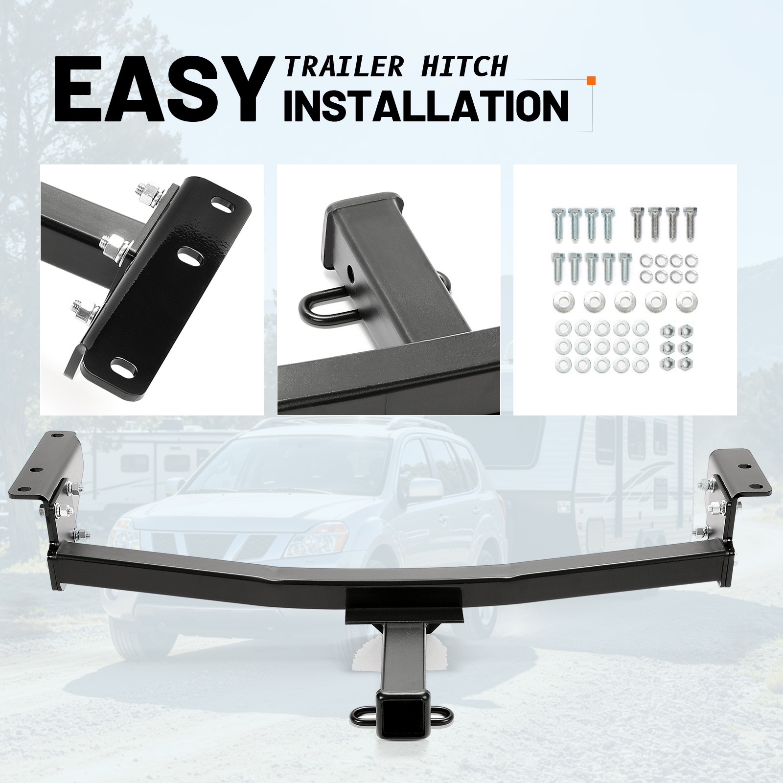 For Nissan Rogue 2008-2020 Class 3 Trailer Hitch Tow 2” Receiver Powder Coated