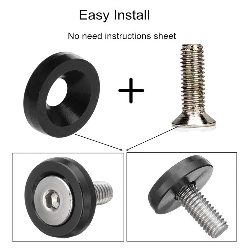 20pcs Black Billet Aluminum Fender Bumper Washer Bolt Engine Bay Dress Up Kit