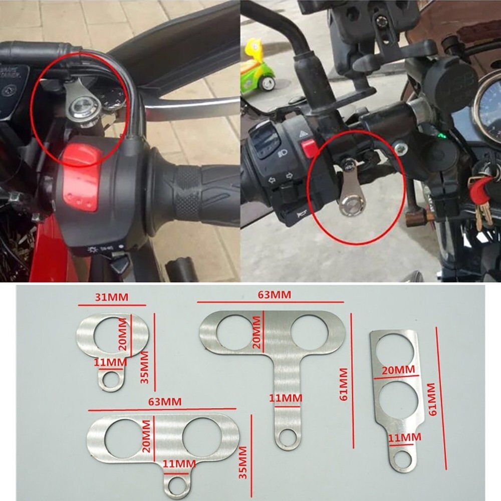 7/8″ Stainless steel bracket Motorcycle Switch Horn Push Button (RED-Momentary)