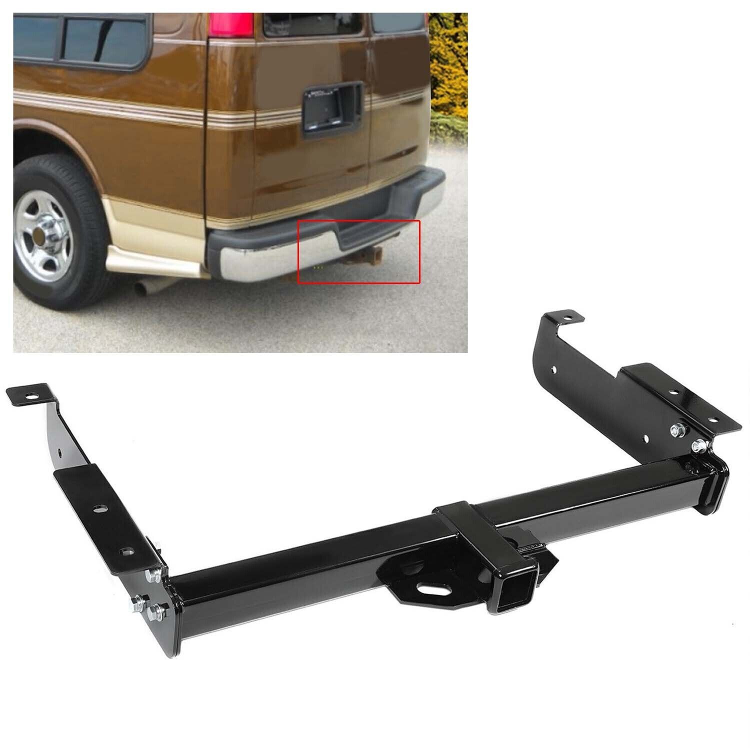 2″ Receiver Trailer Class 3 Tow Hitch For 96-24 Chevy Express GMC Savana Van