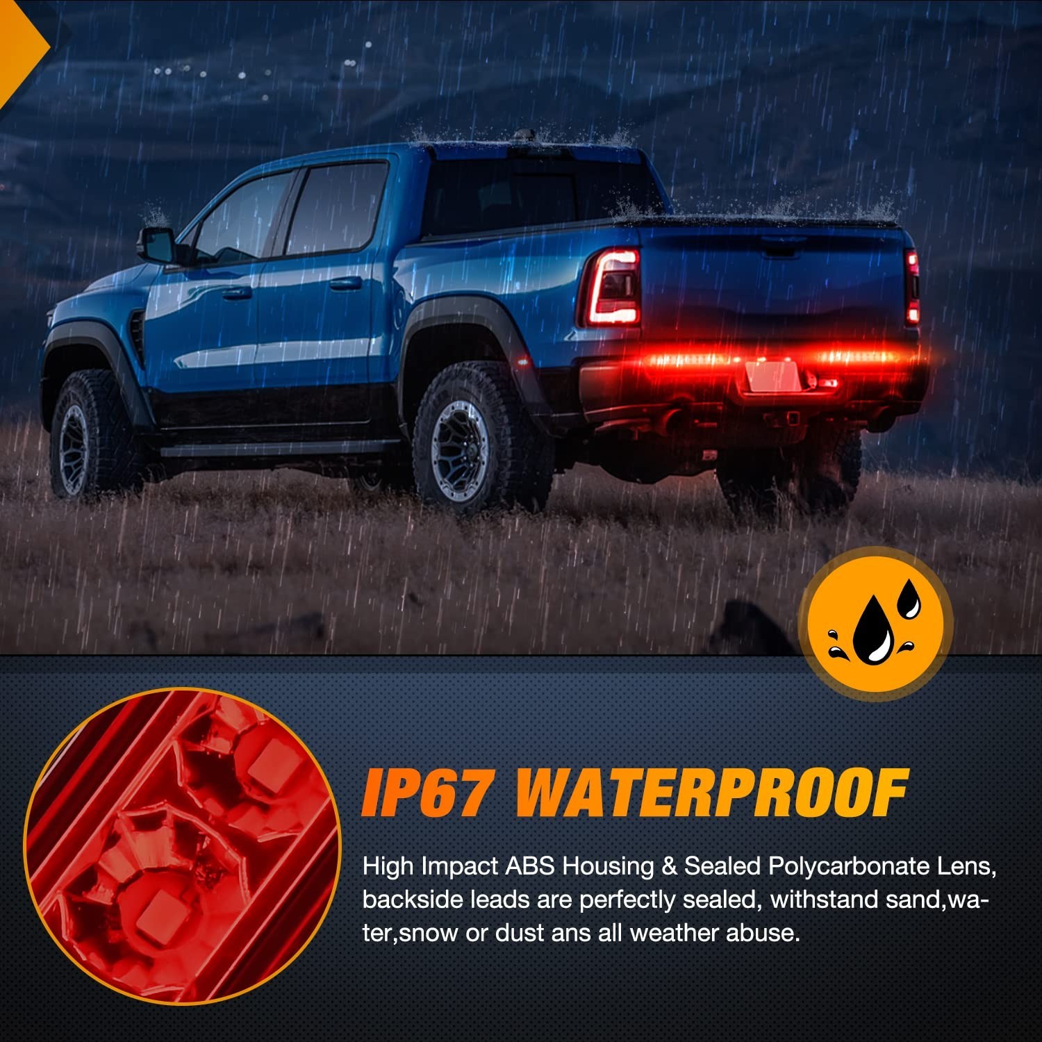 10″ LED Red Trailer Light Bar 2PCS | Waterproof Stop Turn Tail Lights for Truck,