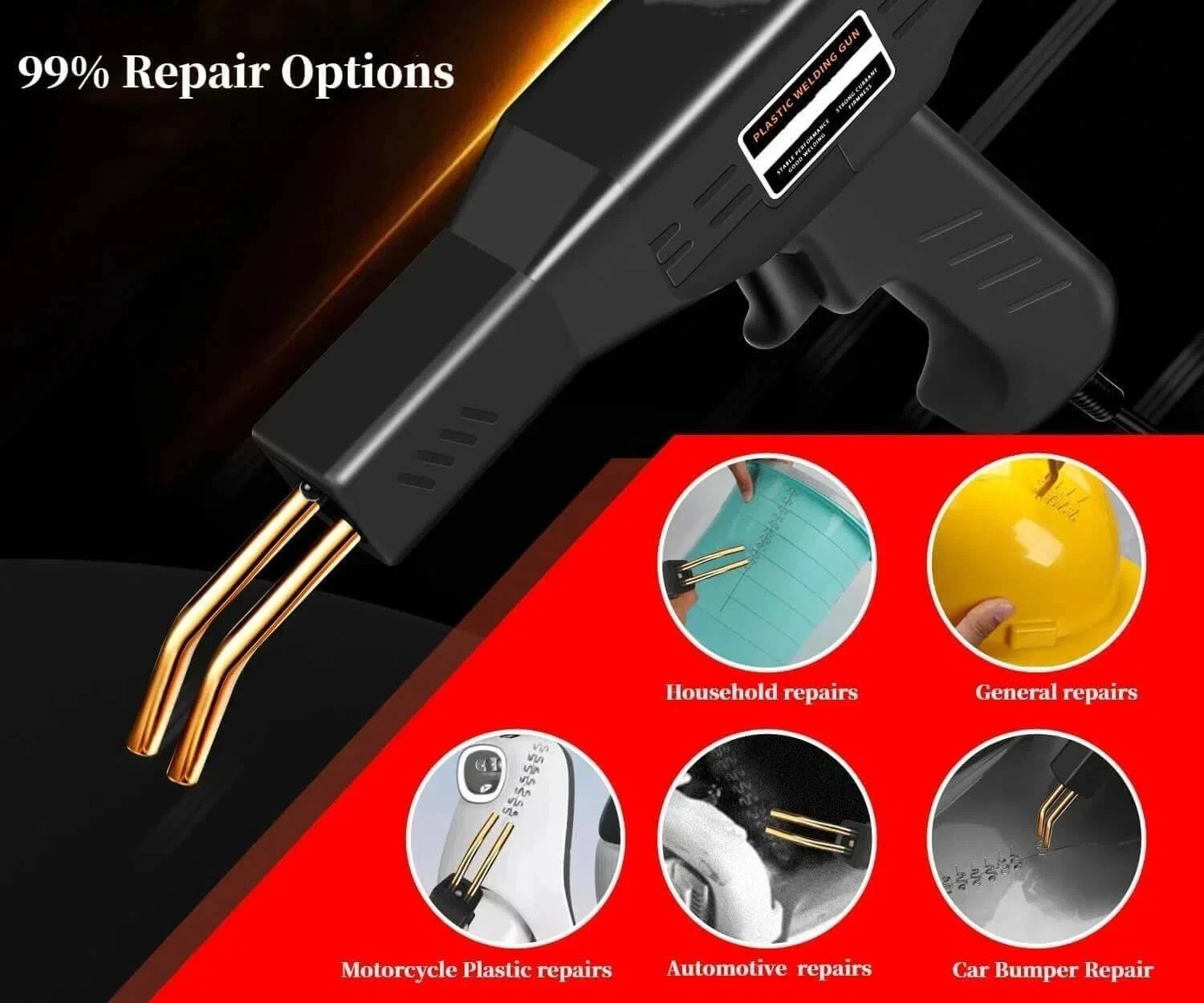 Plastic Welder Kit Soldering Hot Stapler Bumper Repairs Welding Gun 800 Staples