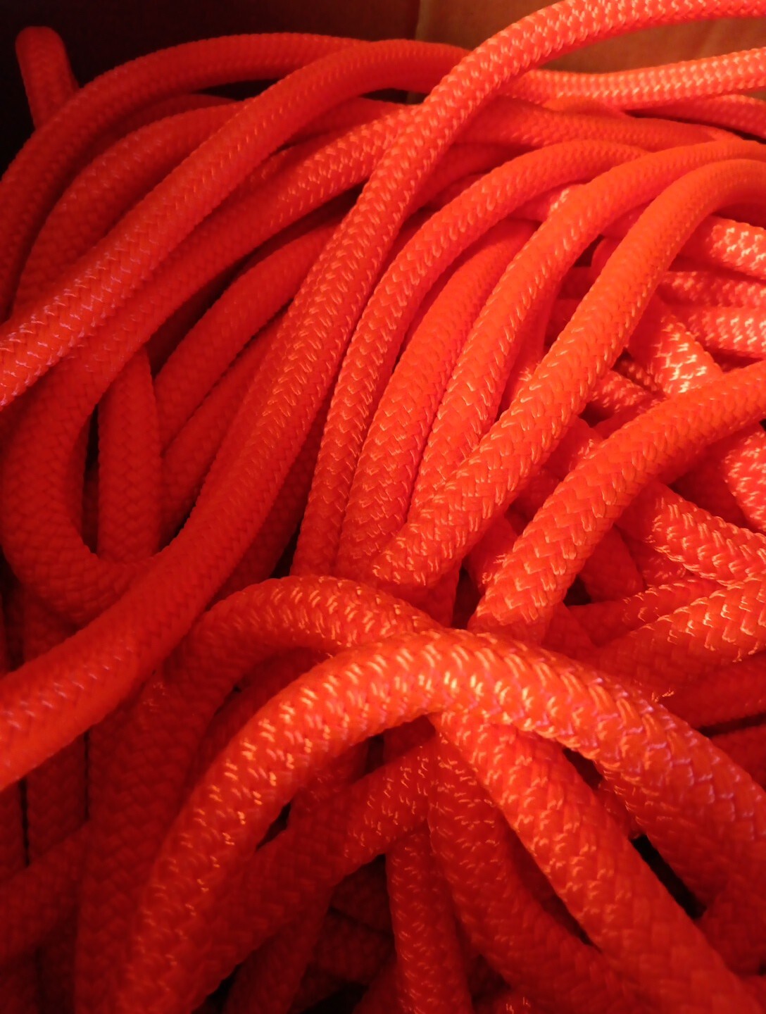 9/16 x 200 ft. Double Braid-Yacht Braid Polyester Rope. Orange
