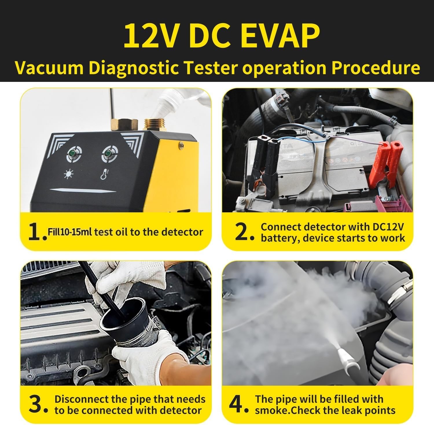 Hewworth Smoke Machine Leak Detector EVAP Fuel Tester for Auto EVAP Fuel System