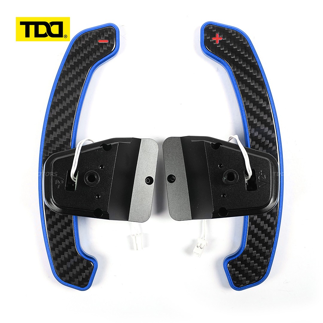 Glossy Carbon Fiber Paddle Shifter For Volkswagen MK8 Aluminum Alloy Back Cover