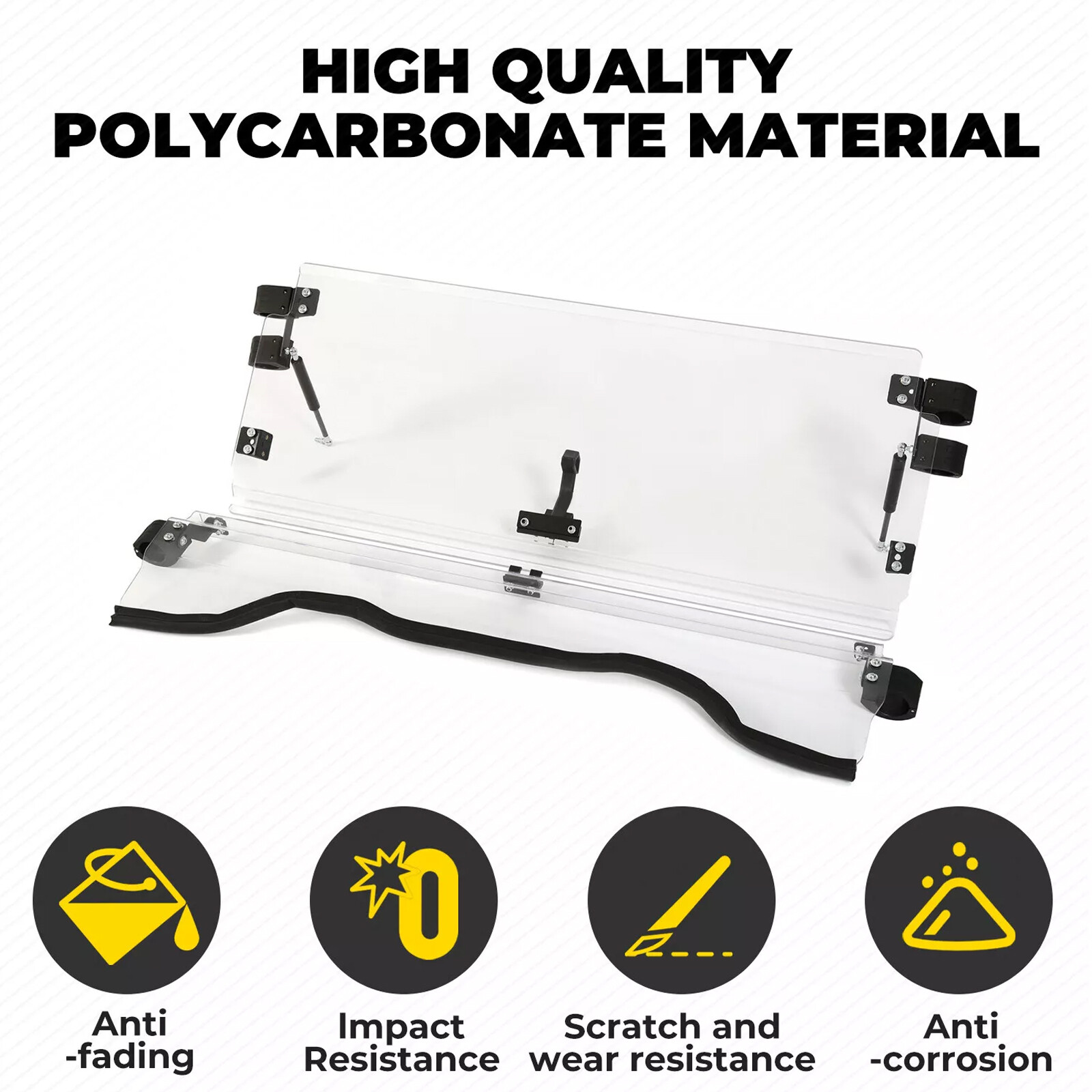 Clear Flip Windshield Scratch Resistant For 14-24 Honda Pioneer 700/700-4 Models