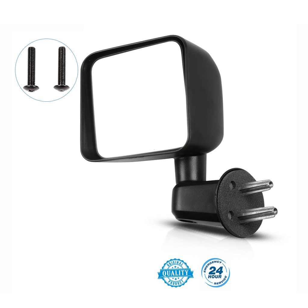 View Mirror Compatible With 2007-2017 Jeep Wrangler Left Side Manual Fold Black