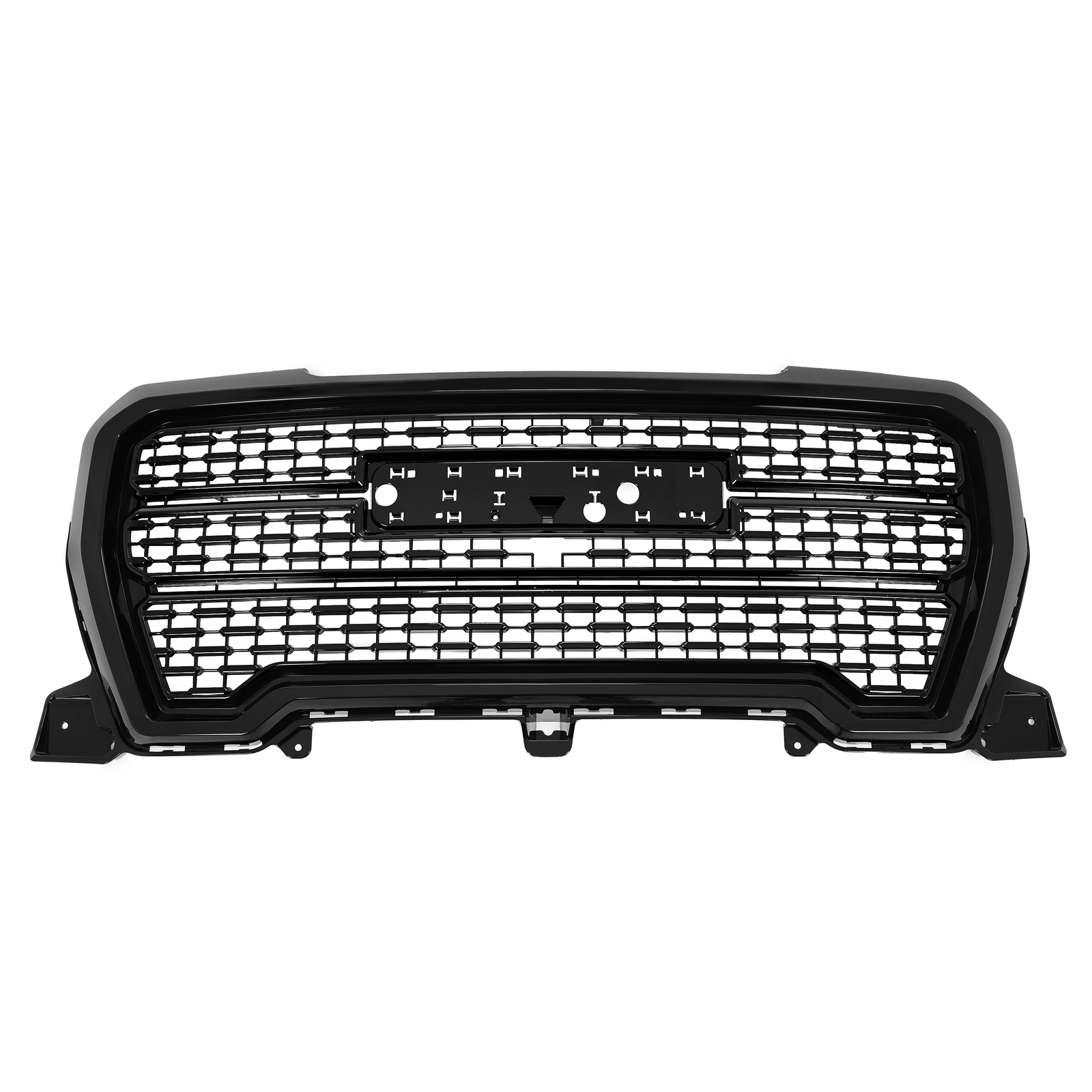 Gloss Black Front Upper Grille ABS Grill For GMC Sierra 1500 Denali 2019-2021