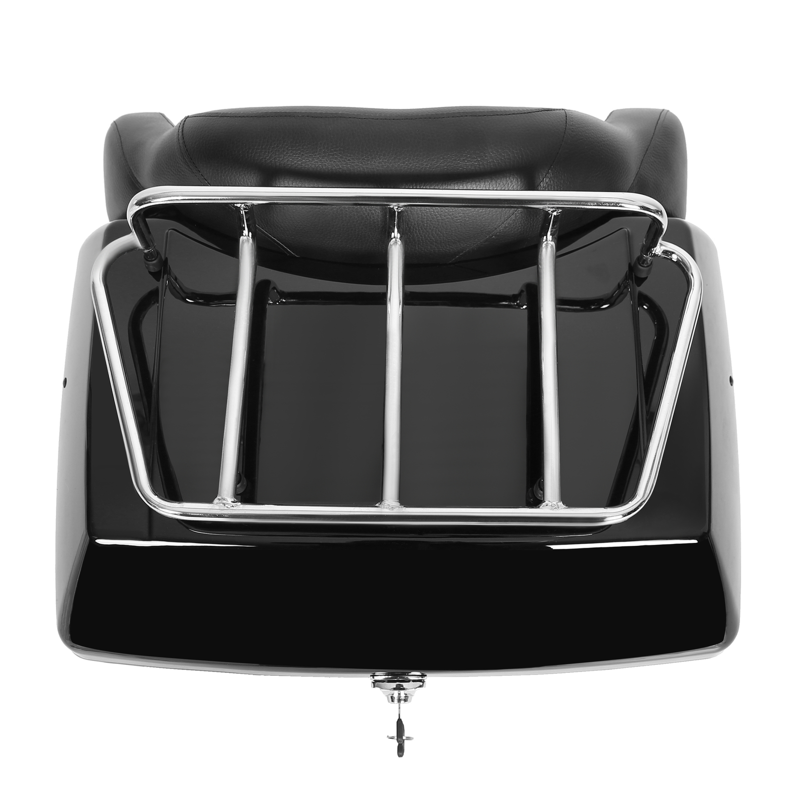 Hard Motorcycle Trunk Luggage Case Tail Box W/Backrest For Harley Yamaha Suzuki