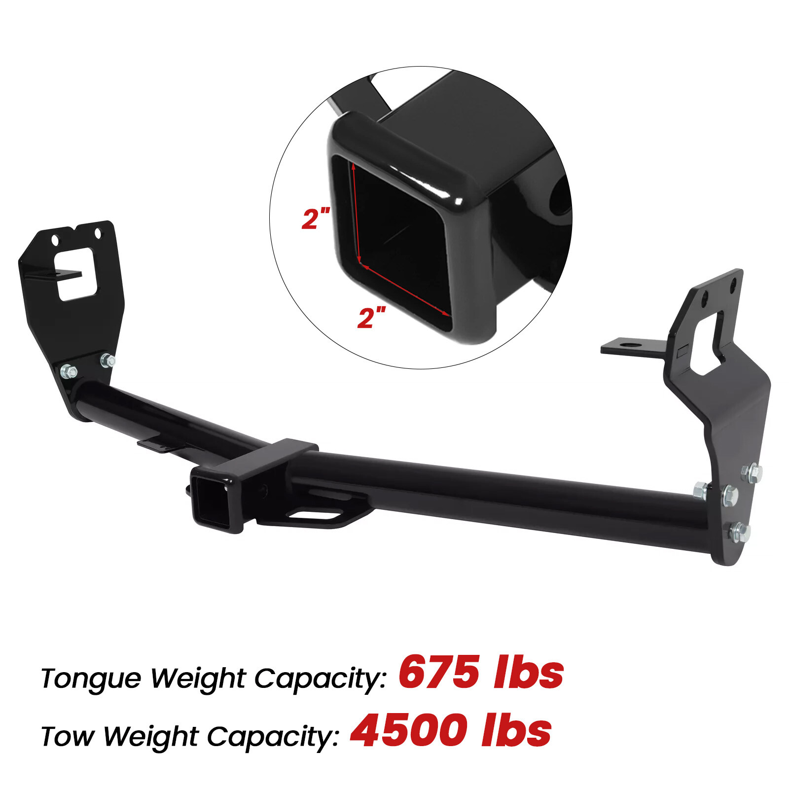 Black Steel Class 3 Trailer Hitch 2″ Receiver For Jeep Renegade 2015-2023