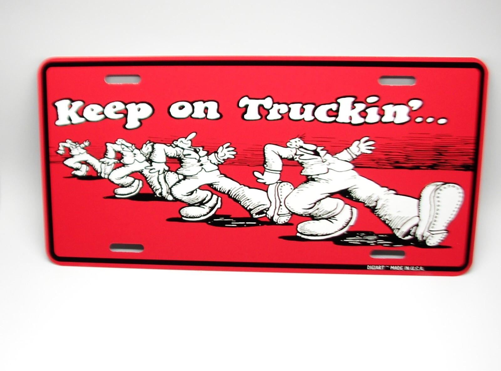 KEEP ON TRUCKING METAL CAR NOVELTY LICENSE PLATE AUTO TAG