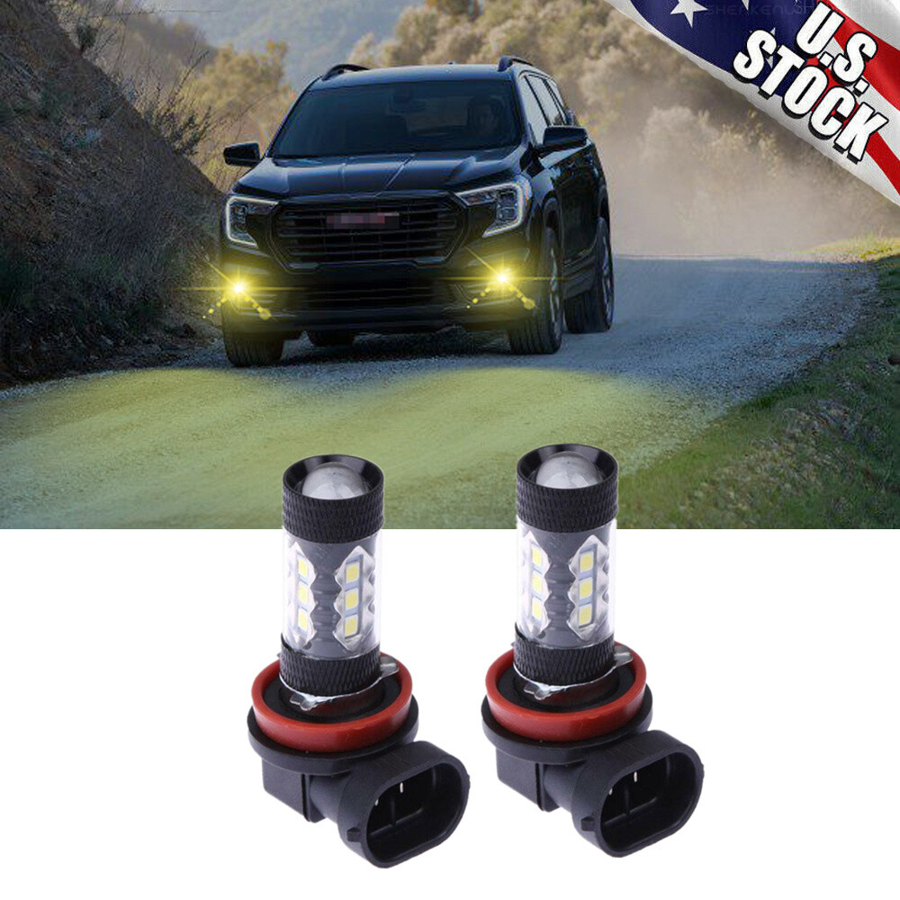 FOR GMC Terrain2010 – 2015 – 2x H11 LED Fog Light Driving Bulbs DRL Gold Yellow