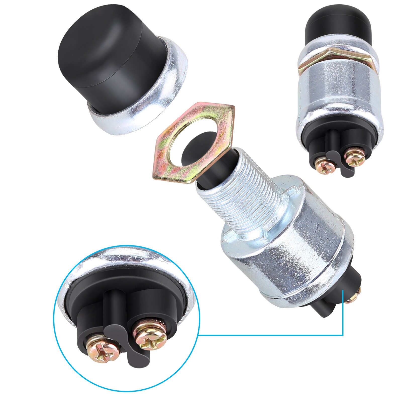 1/2 PCS PUSH BUTTON MOMENTARY STARTER 50A IGNITION SWITCH ON-OFF SPST 12V DC
