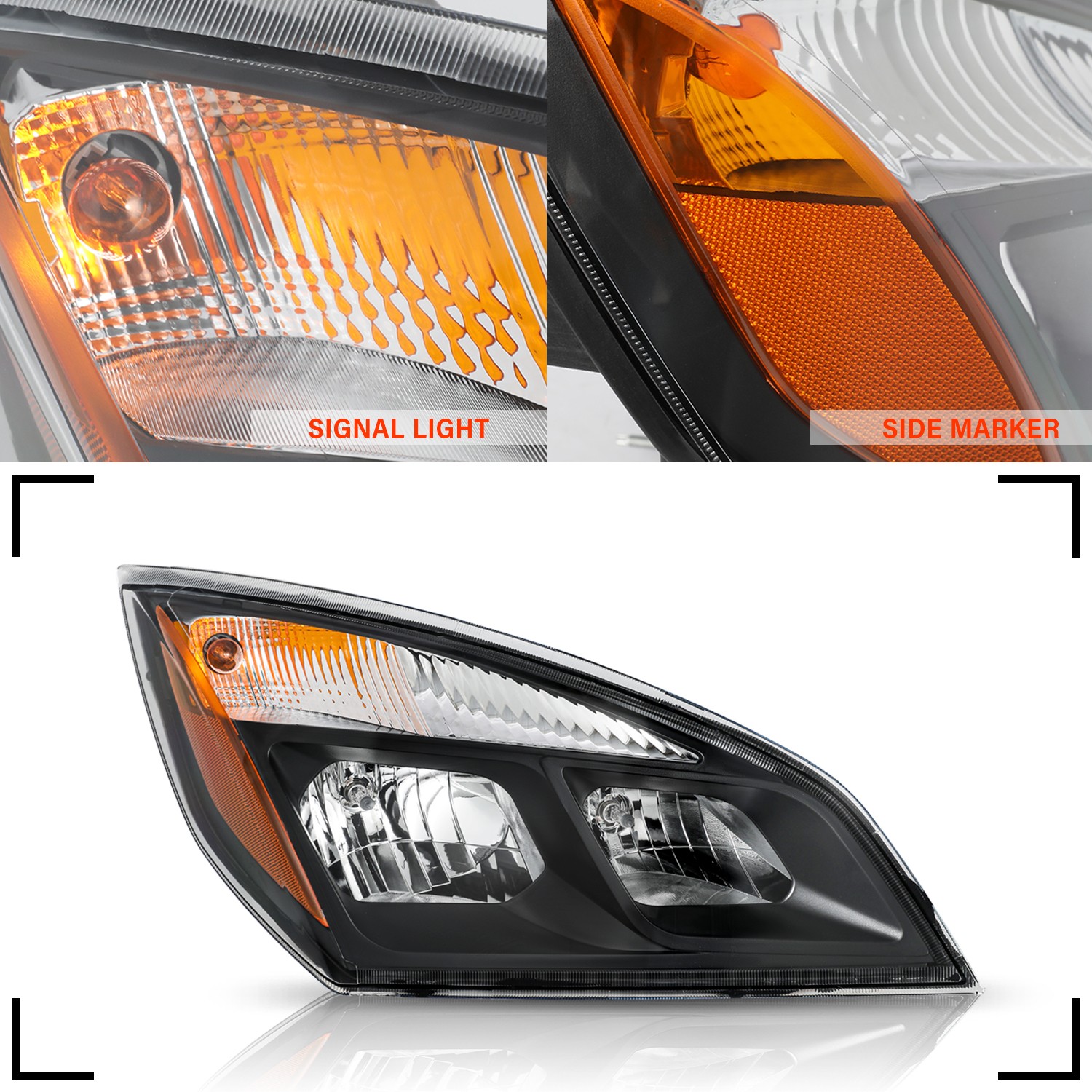 For 2018-2024 Freightliner Cascadia Halogen W/Bulbs Headlights Headlamps LH/RH
