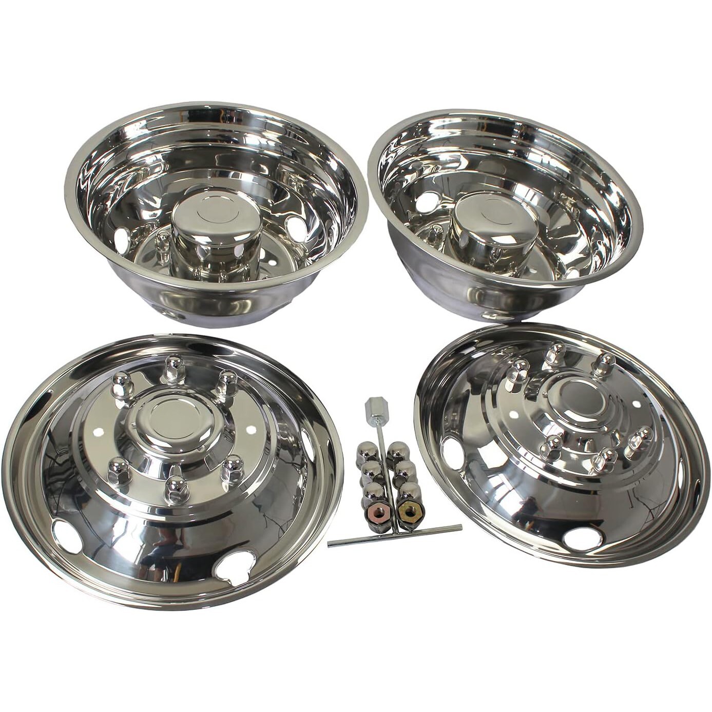 1999-2002 Ford F450/550 19.5″ Dually Wheel Simulator 8 Lug Dual Rim Cover 4 pcs