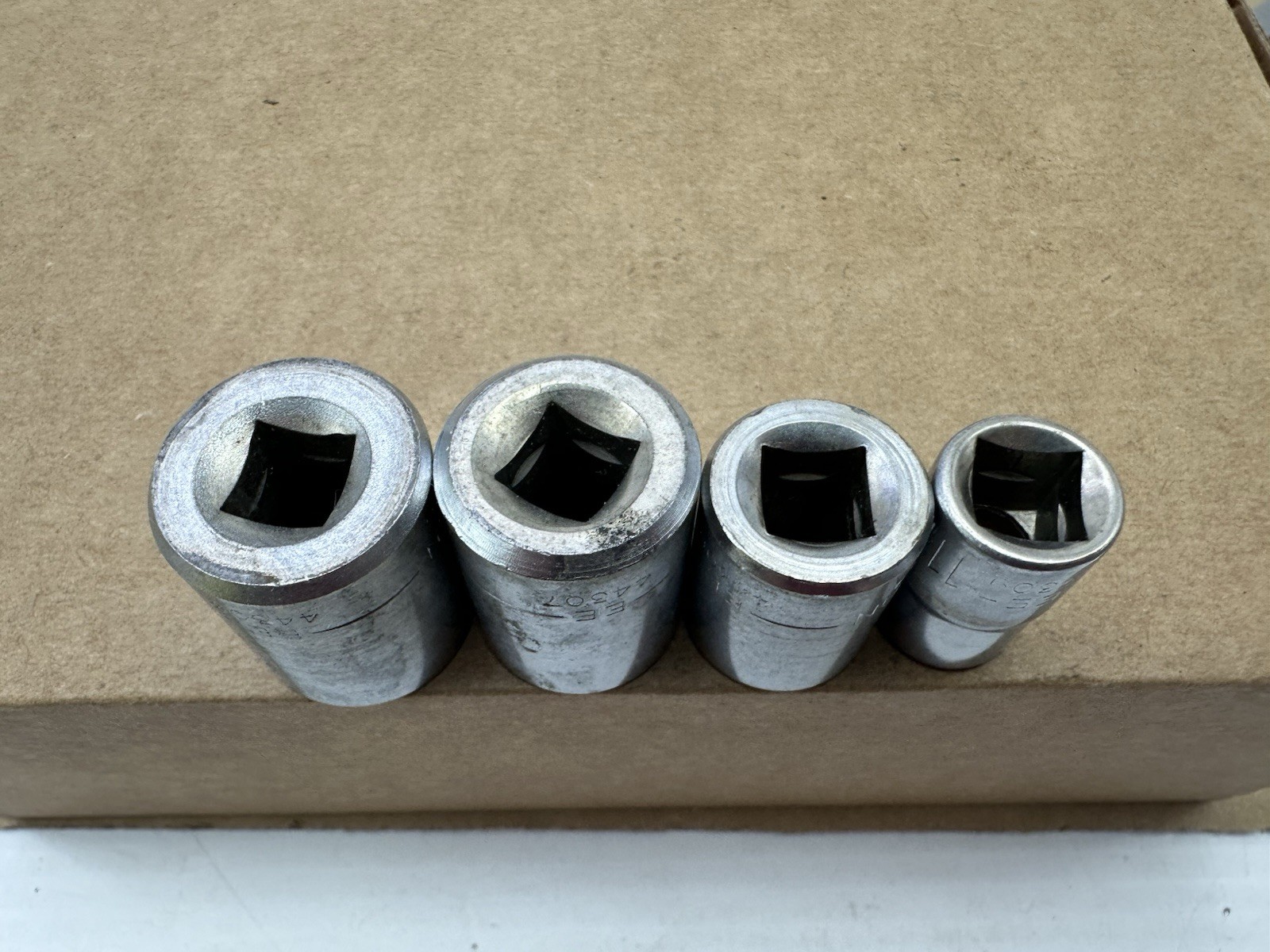 Vtg Craftsman Shallow Socket Set 3/8 Drive Metric 19 17 15 11 EE- USA 12 Point
