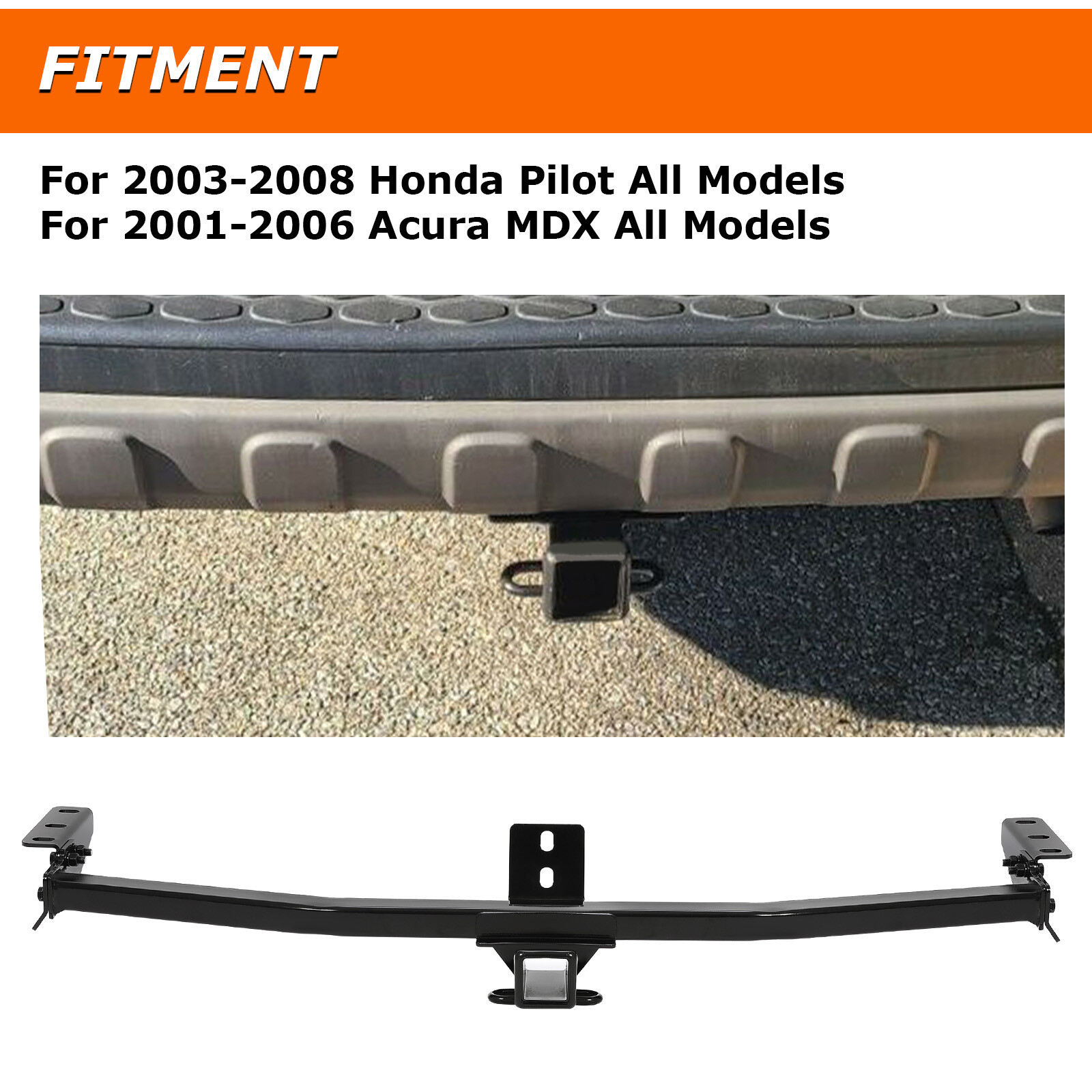 For 2003-2008 Pilot/2001-2006 Mdx Class 3 Trailer Hitch Receiver Bumper Tow 2″